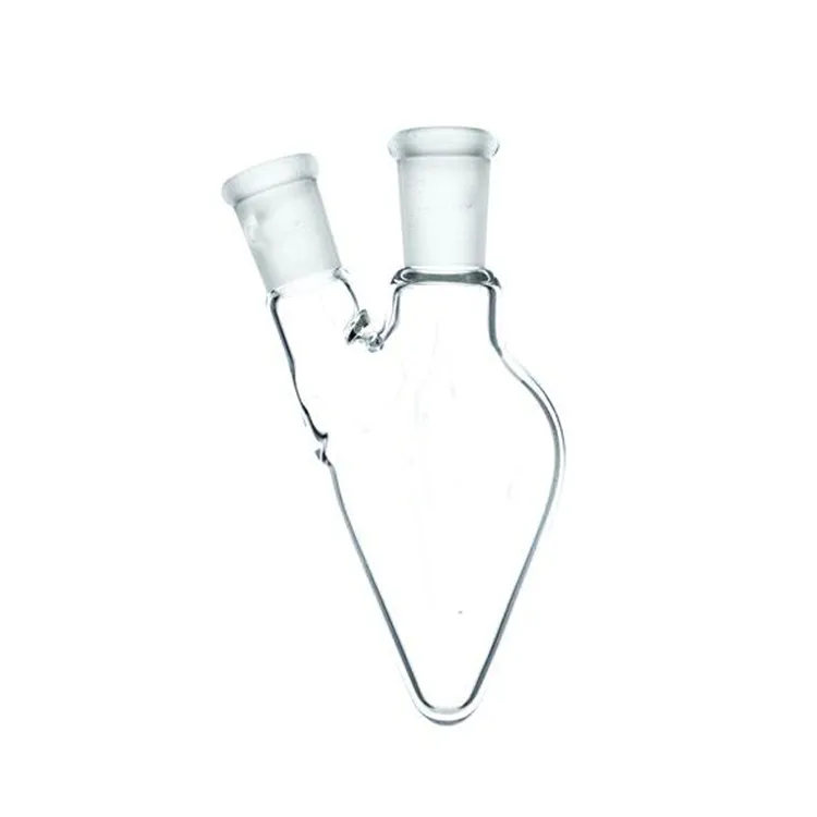 Flascó en forma de pera de vidre de borosilicat amb dos colls